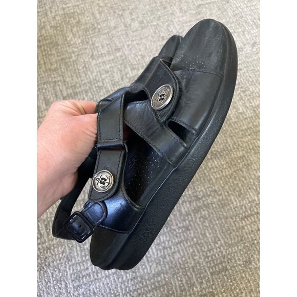 SAS black leather nautical sandals womens 11 N - Picture 3 of 8